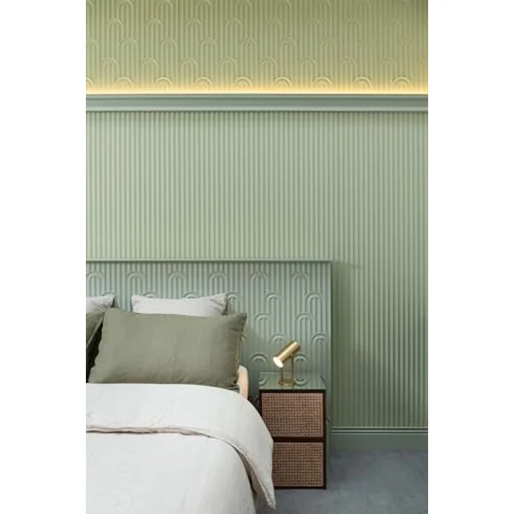 Orac Decor W212 VALLEY LOOP 3D Wandpaneel, 200 cm x 1,2 cm x 25 cm, Polyurethan Hartschaum, vorgrundiert, modern und elegantes Design, für Innen- und Außenbereich geeignet – Bild 4