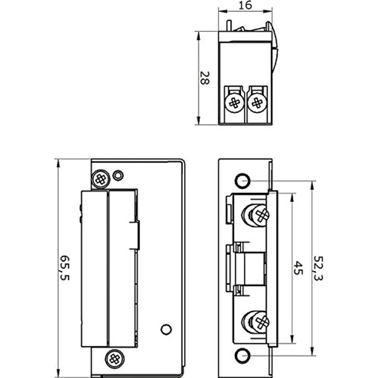 Magni E-Öffner 5U3X10, Türöffner + Türschliesser, 9-24V AC/DC, mechanische Entriegelung, verstellbare Falle 3 mm, Aufbruchfestigkeit 4800 N – Bild 2