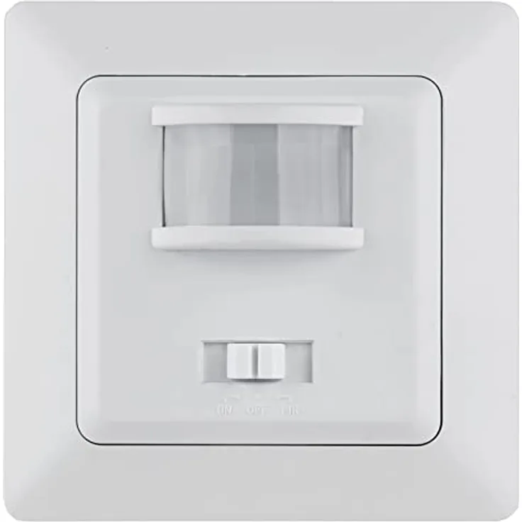 Milos Bewegungsmelder 160° Unterputz 2-Draht 250V, Ersetzt einen Lichtschalter LED 3-100Watt Weiß