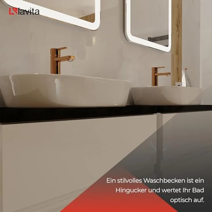 OTTO Waschbecken Aufsatzwaschbecken PEREYA GRANDE, rechteckig, mit Überlauf mit 1 Hahnloch glänzend, weiß – Bild 7