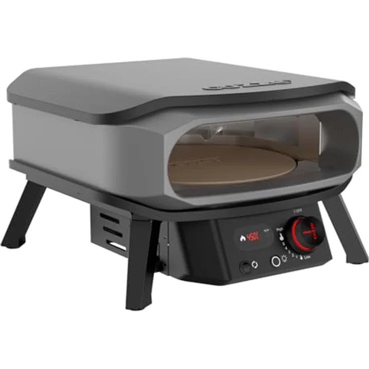 Cozze® Gas-Pizzaofen Premium Rotate 13, drehbarer Pizzastein, Backtemperatur bis 500°C, tragbar, grau/schwarz – Bild 4