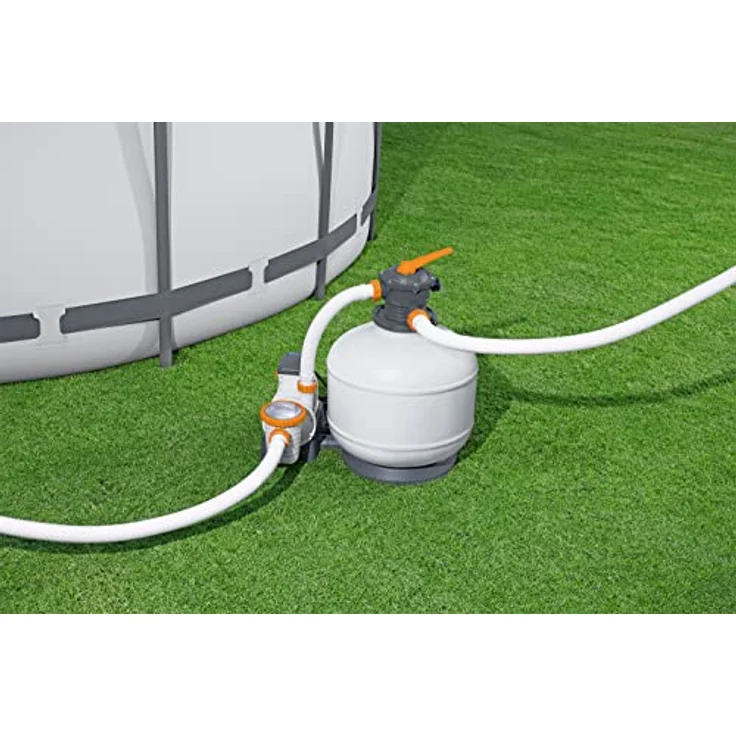 Bestway Flowclear Sandfilteranlage, 11.355 l/h Umwälzleistung, geeignet für Pools bis 64.000 l, rostfreier Tank, integrierte Zeitschaltuhr – Bild 14