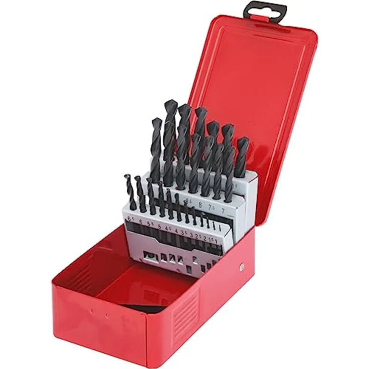 KS Tools 3301613 HSS-R Metall-Spiralbohrer, DIN 338 Typ N, 118° Spitzenwinkel, schwarz, für Stahl und Aluminium