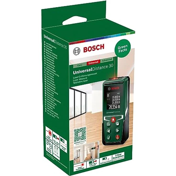 Bosch Home & Garden UniversalDistance 30 Laser-Entfernungsmesser, Messbereich 0.05 m - 30 m, Farbdisplay, 10 Speicherplätze – Bild 2