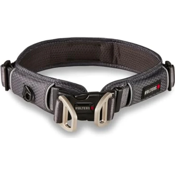 Wolters Active Pro Comfort Halsband Gr.4 52-59 cm x 4 cm, anthrazit, atmungsaktives und gepolstertes Hundehalsband mit reflektierenden Nähten – Bild 1