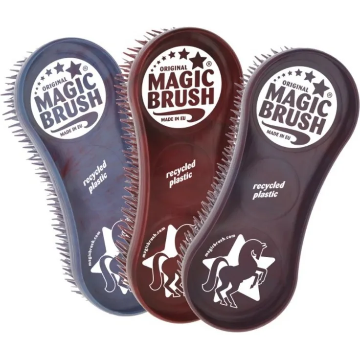 Kerbl Fellbürste MagicBrush Bürstenset Wildberry Recycled, 3er Set Beerentöne, aus recyceltem Kunststoff