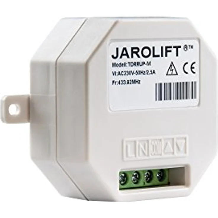 jarolift 1-Kanal Funkempfänger TDRRUP-M, Rollladensteuerung für Rohrmotoren, 15 m Reichweite, kompatibel mit jarolift TDR Funksender, Weiß – Bild 1