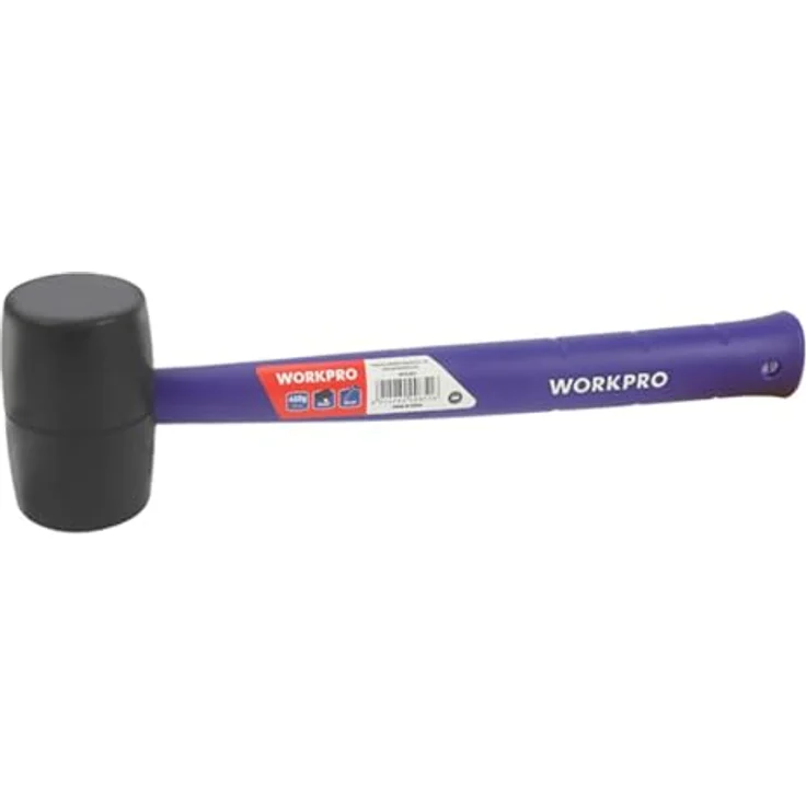 WorkPro WP241041, Gummihammer 450g mit leichtem PP-Hohlgriff, zug- und biegesteif – Bild 1