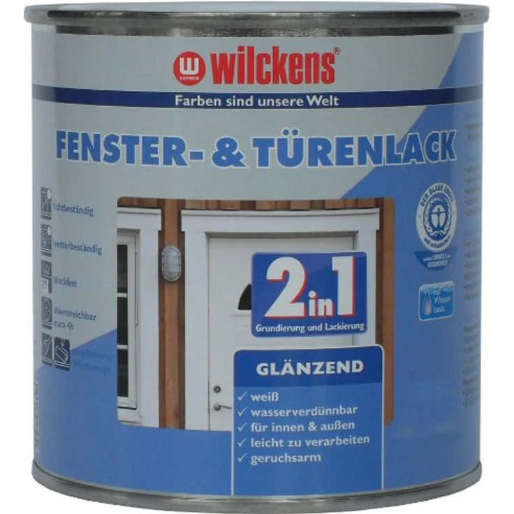 Wilckens Fenster & Türenlack 2in1, Weiß, glänzend 0,75l – Bild 4