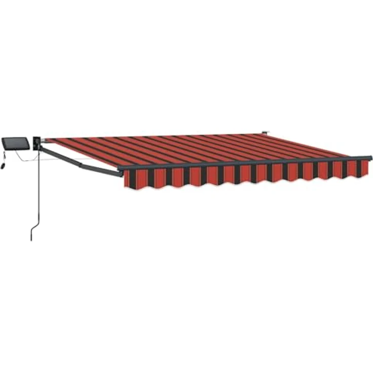vidaXL Manuelle Gelenkarmmarkise, Sonnenschild mit integrierten LEDs, Orange und Schwarz, 2,5 x 2 m – Bild 1