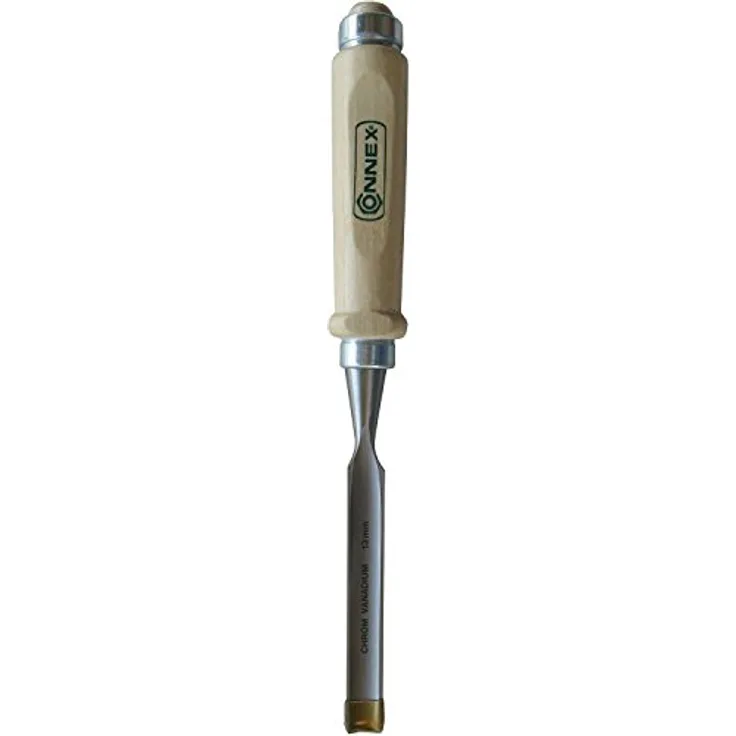Connex COX861113 Hohlbeitel mit Ulmer Heft aus Weißbuche und Chrom-Vanadium-Klinge mit Außenwate, Breite 13 mm