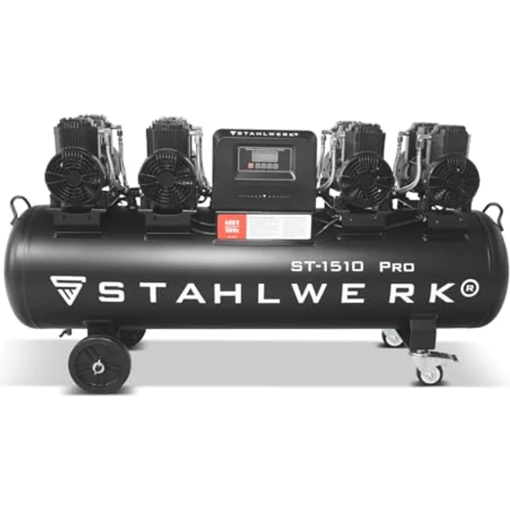 STAHLWERK ST-1510 Pro, Druckluftkompressor mit 10 bar, 150 L Kesselvolumen, 7,89 PS, 1000 l/min, ölfrei, leise mit 72 dB – Bild 9