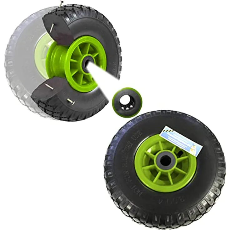 2X TRUTZHOLM Sackkarrenrad Pannensicher 260mm 3.00-4 PU Sackkarre Ersatzrad Rad Reifen 75mm Achslager