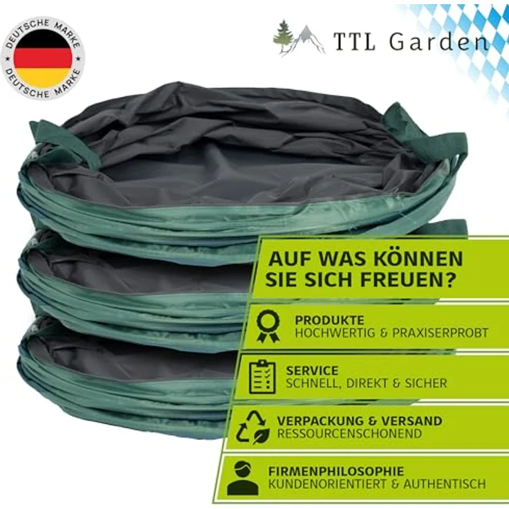 TTL Garden Pop Up Laubsäcke 3 x 120L, Gartensack, robuster Sack für Gartenabfall, Abfallsack faltbar – Bild 8