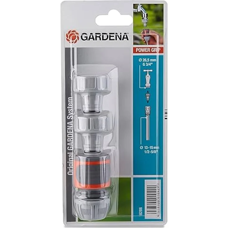 GARDENA Anschluss-Satz: Wasserhahnanschluss-Set für 13 mm (1-2 Zoll)- und 15 mm (5-8 Zoll) Wasserschläuche, einfache und werkzeuglose Befestigung (18286-20) Bewässerungszubehör – Bild 3