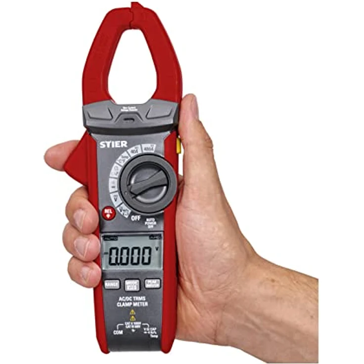Stier Multimeter STIER Digitale Stromzange AC/DC 1000V 400A 40MΩ 100kHz mit Beleuchtetem Display, Taschenlampe und Datenhalte-Funktion – Bild 7