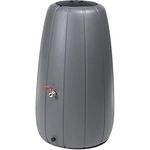 Kreher XXL Regentonne 200 L, Grau, mit Ablaufventil und Füllautomat, bepflanzbarer Deckel, frost-sicherer Kunststoff