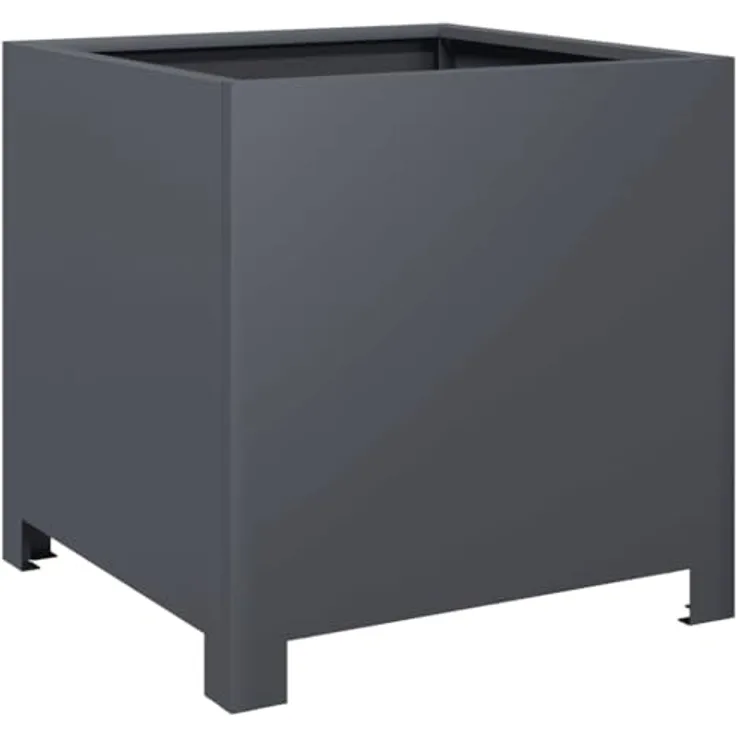 vidaXL Pflanzkübel Anthrazit 40x40x40 Stahl, rostbeständig und stabil, viel Platz für Pflanzen