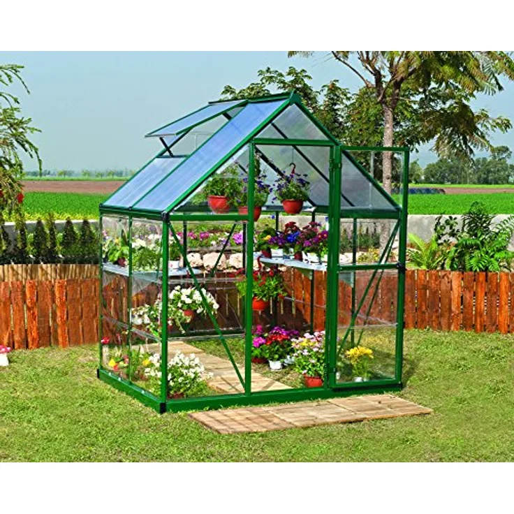 Palram HYBRID 6X4 Bundle Grün Gewächshaus,126x185x208 cm