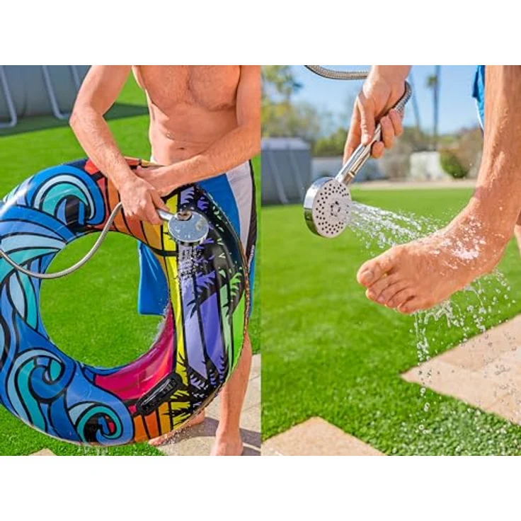 BESTWAY Gartendusche Solarflow 20 Liter, anthrazit, mit verstellbarem Duschkopf und Temperaturregler – Bild 10