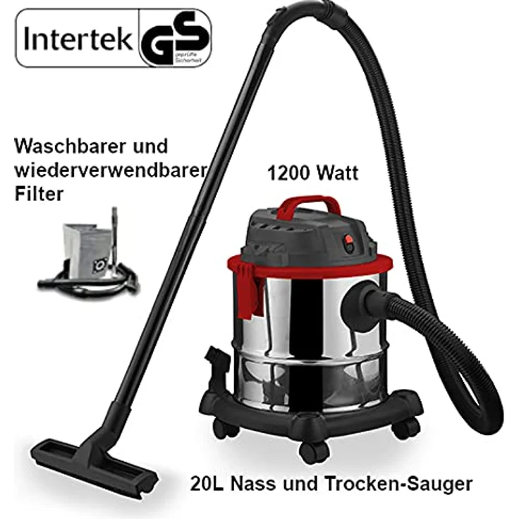 Mauk 2062 20L Nass- Trocken kompakt - Sauger Edelstahl, 1200 W, 230 V, mehrfarbig – Bild 2