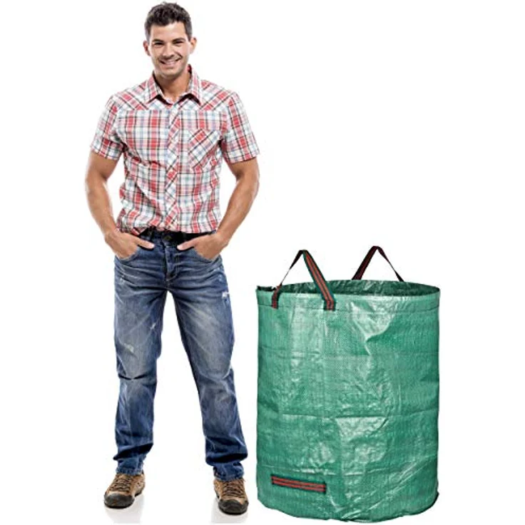 GardenMate 2X 272l Gartensack Laubsack Gartenabfallsack stabil - Gartensäcke für Gartenabfälle - Laubsäcke Rasenschnitt - Grünschnittsäcke faltbar, groß, robust aus Polypropylen-Gewebe 150GSM – Bild 2