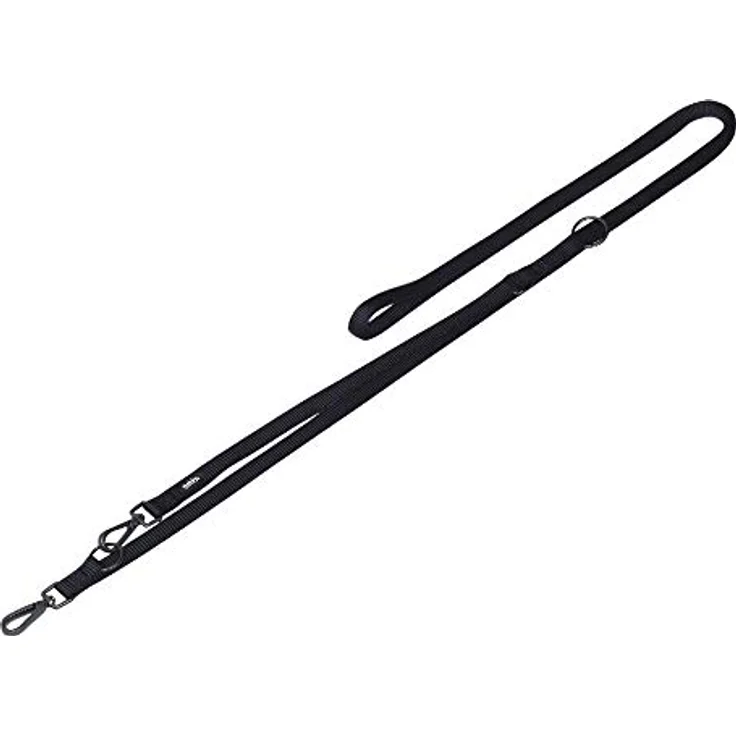 Nobby Führleine Classic Comfort, extra lange Hundeleine aus extra weichem Nylon, schwarz, L: 300 cm, B: 20 mm, 3-fach verstellbar – Bild 1