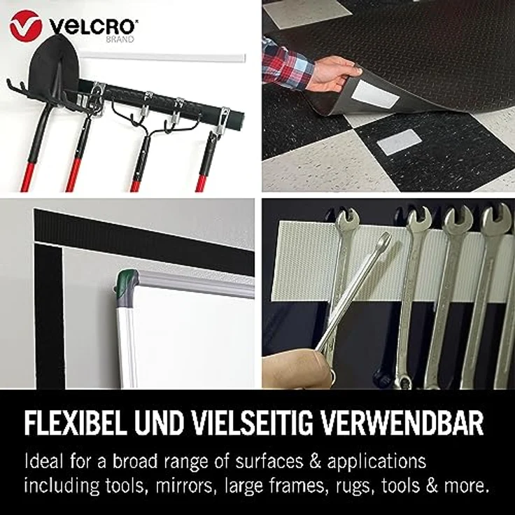 VELCRO Heavy Duty Stick on Tape 50mm x 1 Meter weiß Klettband zum Aufkleben Haft und Flauschteil EXTRA STARK BxL 50mm x 1 Meter wei – Bild 4