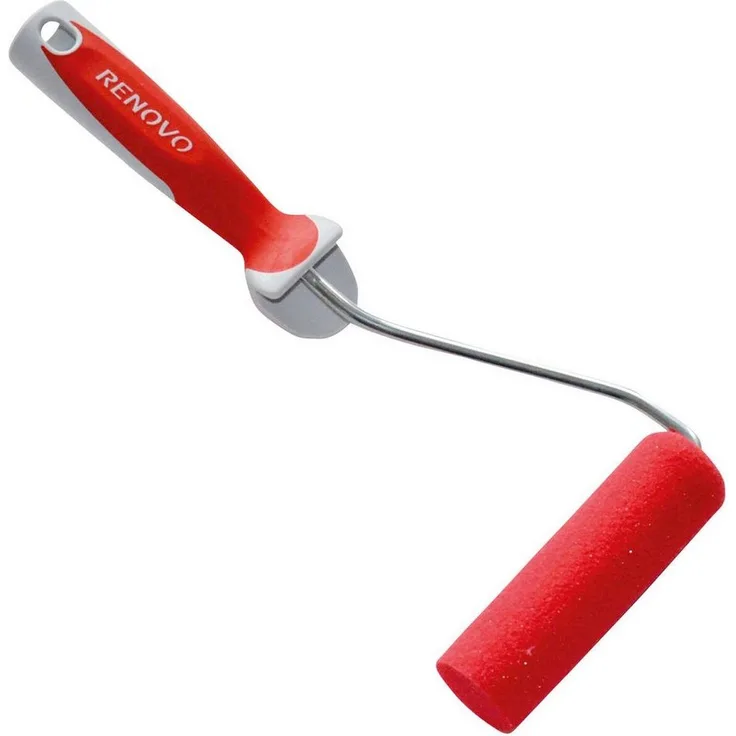 Renovo Lackroller 45039135, Schaumstoff-Roller für lösemittelhaltige Lacke, 5 cm Walzenbreite, MicroCrater Spezialbezug, Softtouch-Griff