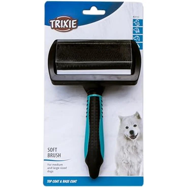 Trixie Softbürste für Hunde Deckhaar & Unterwolle 1 Stück – Bild 4