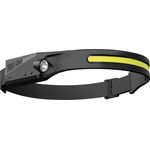 LED Stirnlampe rechargeable, flexible COB, 300 lm, schwarz