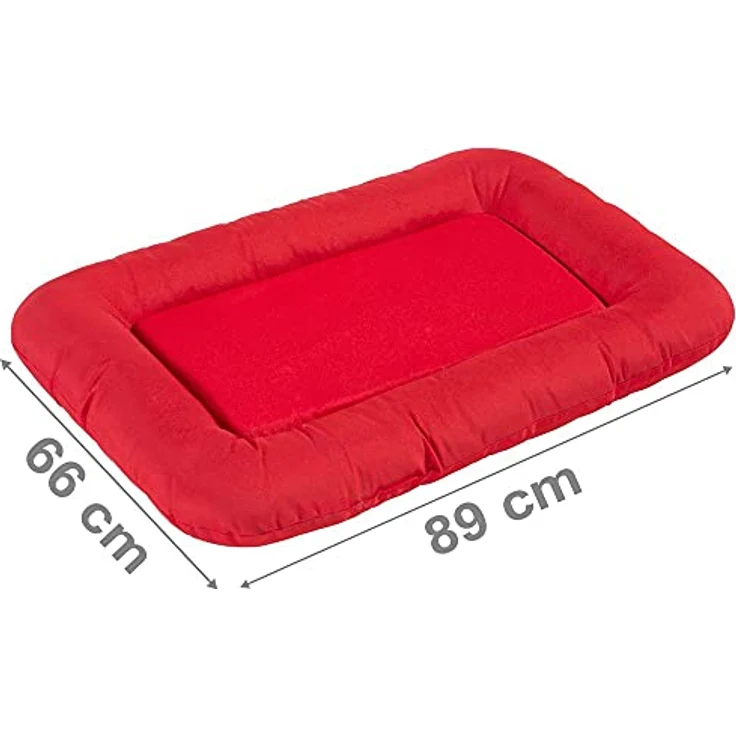 KAHU® Hundebett mit Viskoschaum Hundebett mit Viscoschaum I orthopädischer Hundekorb mit Memory-Schaum I Schmutz & Wasserabweisendes Hundekissen I Farbe: Rot I Größe: 66x89cm – Bild 2