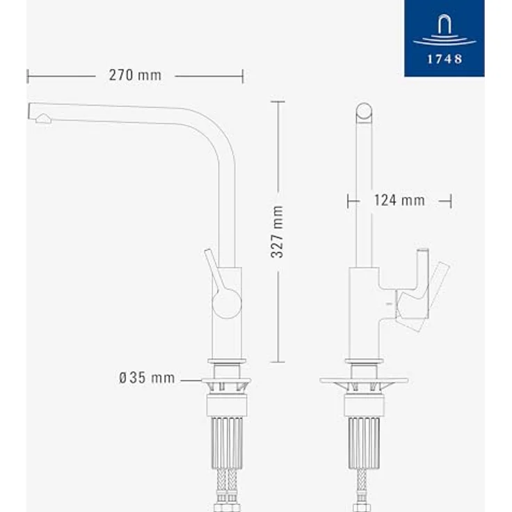 Villeroy & Boch Küchenarmatur Variaro, FirmaFlow® Kartusche, 360° schwenkbarer Auslauf, Schnellmontagesystem, Chrom-Finish – Bild 6
