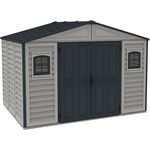 Ezooza WoodBridge Plus V2 10,5'x8' PVC-Gartenhaus 319 x 240 x 233 cm, Feuerfest, wartungsfrei, UV-behandelt