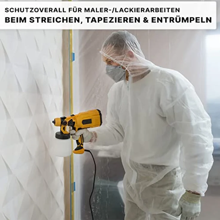 ARNOMED Einwegschutzanzug PP, 10er Set XL in Weiß, atmungsaktiv mit Kapuze, reißfest, ideal als Maler- und Lackieranzug – Bild 4