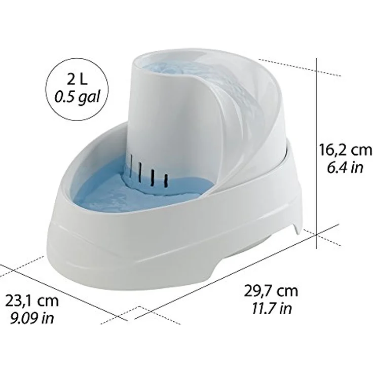 Ferplast Vega Futternapf mit 2 l Fassungsvermögen und aktivem Kohlefilter für klares Wasser – Bild 2