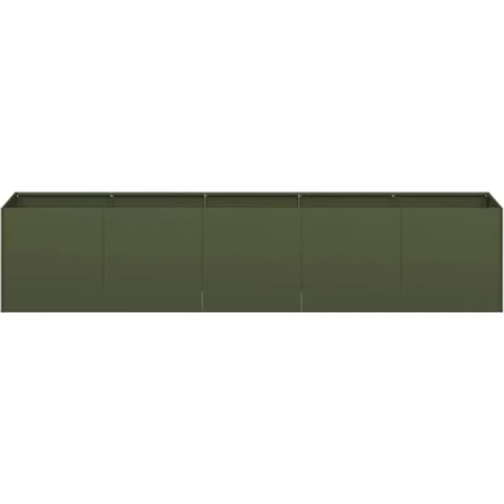 vidaXL Pflanzkübel Olivgrün 200x40x40 cm Kaltgewalzter Stahl, Garten-Hochbeet mit innenliegenden Stützbügeln – Bild 4