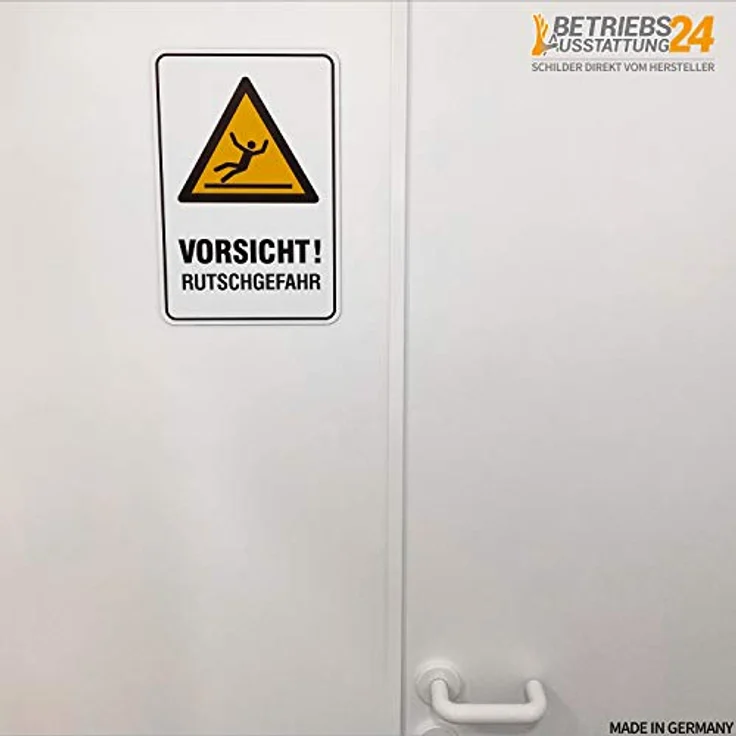 Betriebsausstattung24® Warn-Kombischild "Vorsicht Rutschgefahr", Aluminium Verbundplatte, 30,0 x 20,0 cm, UV-beständig, wetterfest, temperaturbeständig -50 bis +80 °C – Bild 2