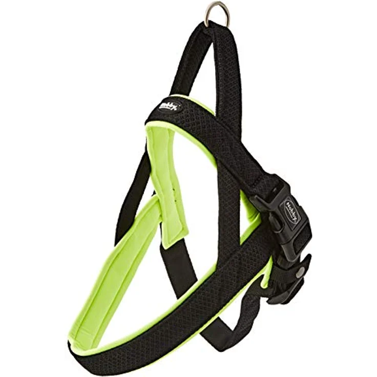 Nobby Norwegergeschirr Mesh Preno, neon gelb L: 50-64 cm + 42 cm, B: 25/35 mm, 1 Stück – Bild 1