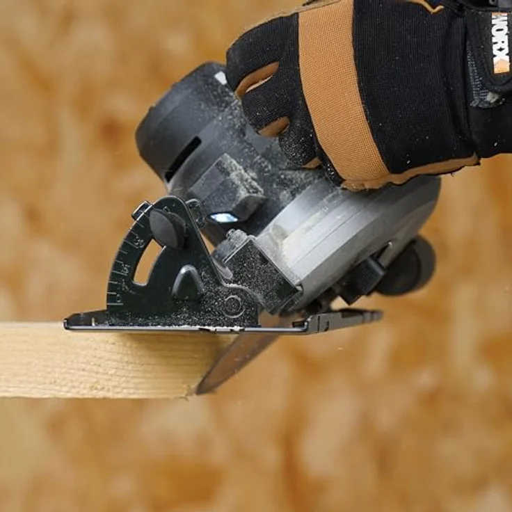 WORX WX526.9 Akku-Kreissäge 20V – 165mm Sägeblatt – werkzeuglose 0-50° Neigungswinkel Einstellung – kompaktes Design – Absaug-Adapter – Bild 4