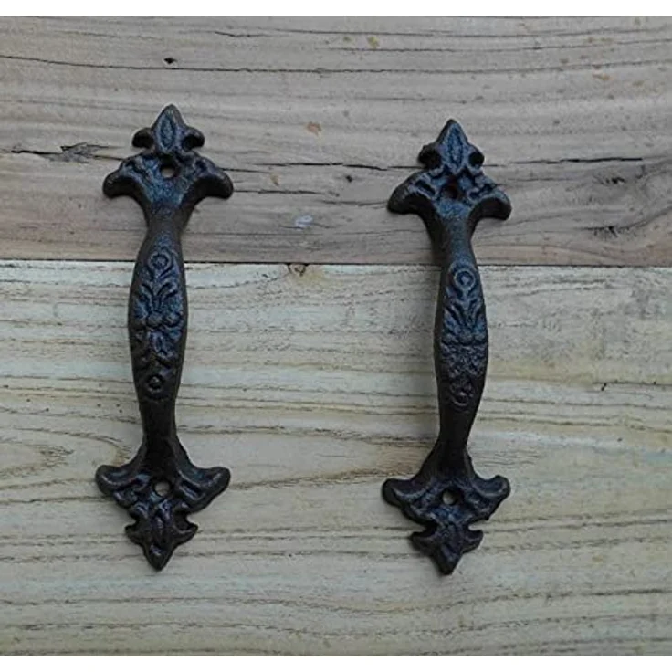Türgriffe 2er Set Türbeschlag Möbelgriffe Schubladengriffe Gusseisen Landhaus – Bild 1