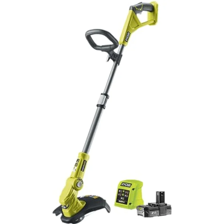 Ryobi Akku-Rasentrimmer 'RLT183220S' mit Akku und Ladegerät, 20 Minuten Akkulaufzeit, Teleskopstil, 3-fache Schnittwinkelverstellung, schwarz – Bild 1