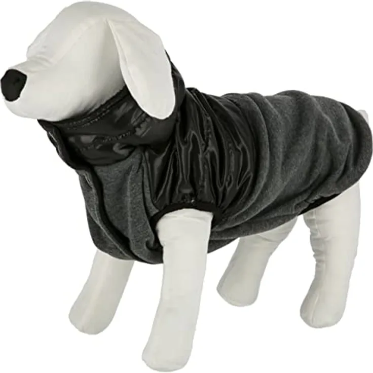 Hundemantel Quebec, grau/schwarz, S 35 cm