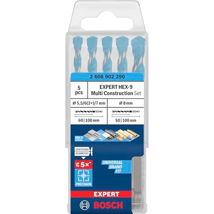 BOSCH EXPERT HEX-9 Multi Construction Bohrer-Set, D= 5,5 / 6 / 6 / 7, präzises Bohren für verschiedene Materialien – Bild 2
