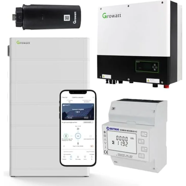 GROWATT SPH10000TL3-BH-UP, 10kW Hybrid Wechselrichter mit 12.8kWh Solarspeicher, 3 Phasen, IP65 Schutzklasse, steuerbefreit