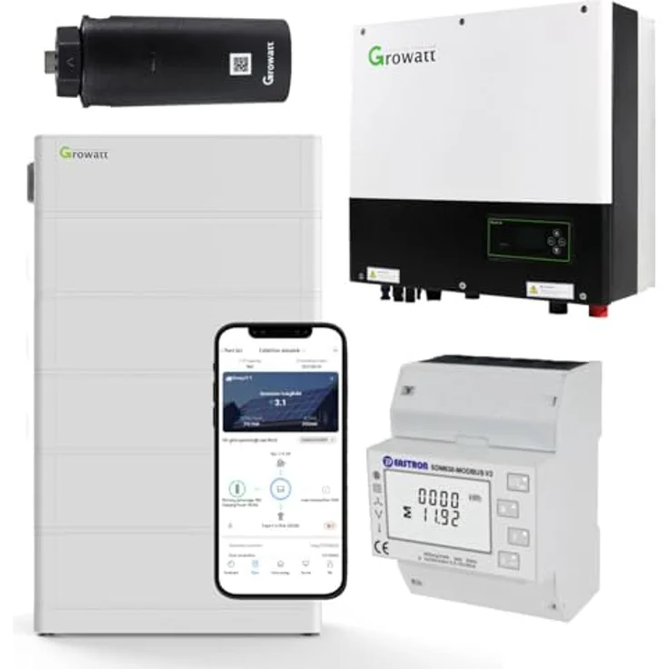 GROWATT SPH10000TL3-BH-UP, 10kW Hybrid Wechselrichter mit 12.8kWh Solarspeicher, 3 Phasen, IP65 Schutzklasse, steuerbefreit – Bild 1