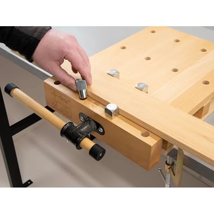 rikta tragbare Hobelbank mit Schraubstock, 100% FSC® Buchenholz, 7-tlg, kompakt und leicht, mobil einsetzbar – Bild 7