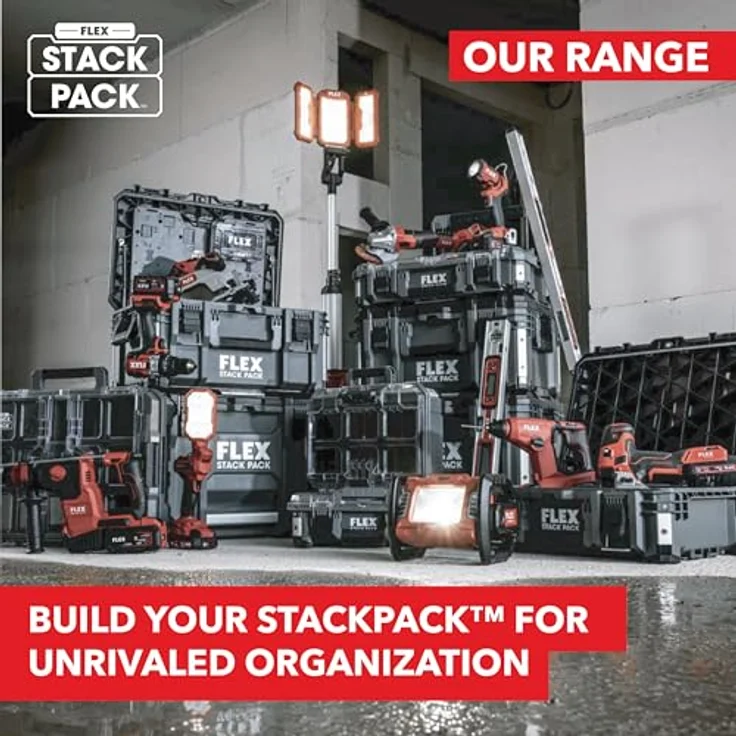 Flex-Tools Werkzeugkoffer 533246 TKA SP RD, Roller Trolley STACK PACK mit praktischem Zubehör, rot – Bild 6