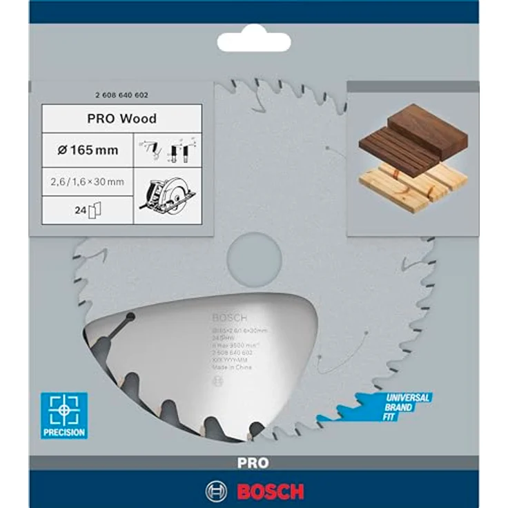 Bosch Professional Kreissägeblatt Optiline Wood (für Holz, 165 x 30 x 2,6 mm, 24 Zähne, Zubehör Kreissäge) – Bild 2