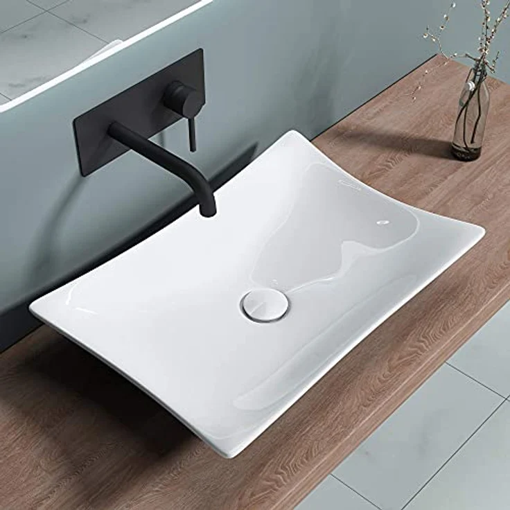 Sogood Brüssel910 Aufsatzwaschbecken, Keramik, weiß inkl. Nano-Versiegelung – Bild 2